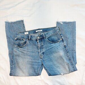 Pac Sun “Vintage Loose Crop” High rise straight leg blue jeans